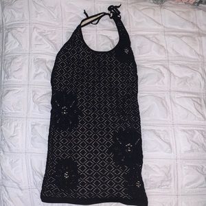 Free People Intimately black lace mesh halter top